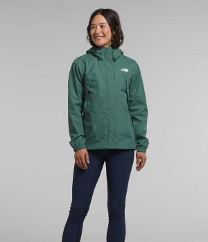 Women's The North Face Antora Rain Jacket Green | TORONTO IZAJMF