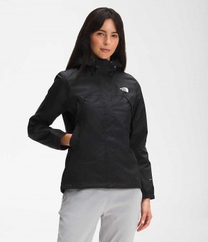 Women's The North Face Antora Rain Jacket Black | OTTAWA OBCVFT