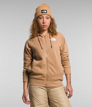 Women's The North Face Brand Proud Full-Zip Hoodie Fleece Jacket Brown | TORONTO KGWLJP