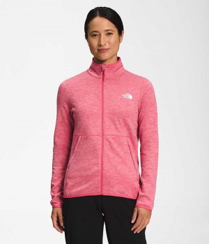 Women's The North Face Canyonlands Full-Zip Fleece Jacket Pink | OTTAWA IKENJM