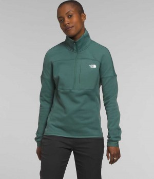 Women's The North Face Canyonlands High Altitude ½-Zip Sweatshirt Green | CANADA ARWQCT