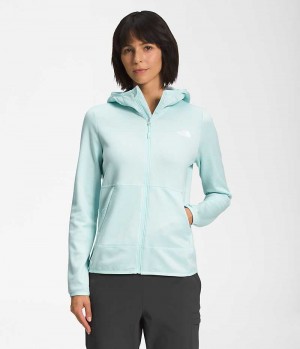 Women's The North Face Canyonlands Hoodie Fleece Jacket Light Blue | CANADA JWQRTZ