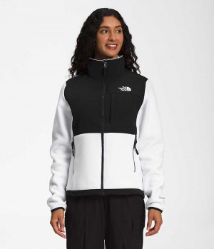 Women's The North Face Denali Fleece Jacket White / Black | CANADA YDXSMA