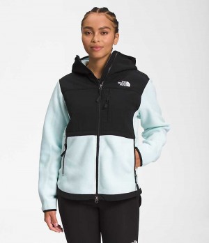 Women's The North Face Denali Hoodie Fleece Jacket Black / Turquoise | CANADA LWOUZD