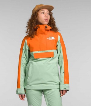 Women's The North Face Driftview Anorak Insulated Jacket Mint / Orange | CANADA RANCXP