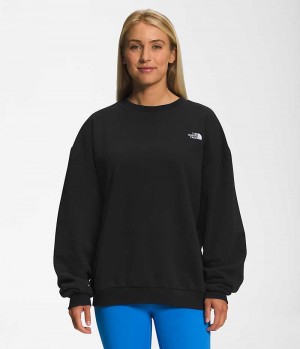 Women's The North Face Felted Fleece Crew Pullover Black | TORONTO SCJGLM