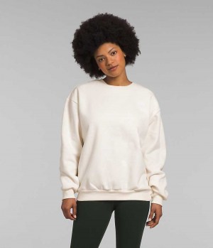 Women's The North Face Felted Fleece Crew Pullover White | OTTAWA CRNQOU