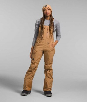 Women's The North Face Freedom Bib Pants Khaki | OTTAWA EFTNRQ