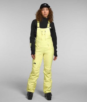 Women's The North Face Freedom Insulated Bib Pants Yellow | CANADA XWKZCS