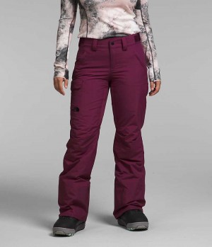 Women's The North Face Freedom Insulated Pants Burgundy | CANADA EBTUMZ