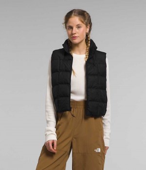 Women's The North Face Lhotse Reversible Vest Black | OTTAWA KQUWTG