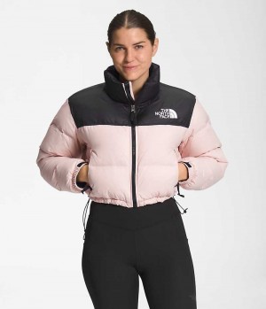 Women's The North Face Nuptse Short Down Jacket Pink | OTTAWA DYLQGI