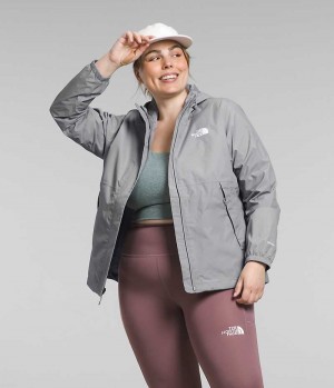 Women's The North Face Plus Antora Rain Jacket Grey | CANADA XIVPGZ