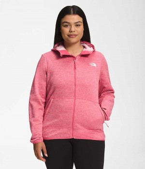 Women's The North Face Plus Canyonlands Hoodie Fleece Jacket Pink | OTTAWA XBDUEN