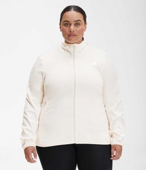 Women's The North Face Plus Canyonlands Hoodie Fleece Jacket White | CANADA QMWCTG