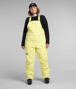 Women's The North Face Plus Freedom Insulated Bib Pants Yellow | OTTAWA FVKDMT