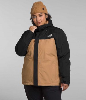 Women's The North Face Plus Freedom Insulated Jacket Khaki / Black | TORONTO YCMQVS