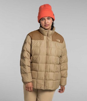 Women's The North Face Plus Lhotse Reversible Down Jacket Khaki | CANADA NYBRPU