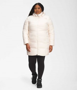 Women's The North Face Plus Metropolis Parka White | CANADA KFRHCN