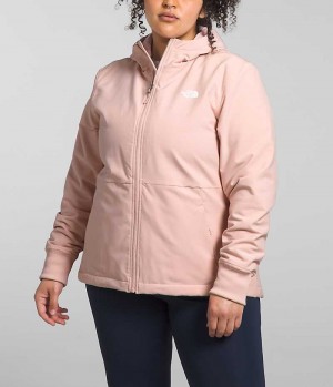 Women's The North Face Plus Shelbe Raschel Hoodie Softshell Jacket Pink | OTTAWA UJXRVP