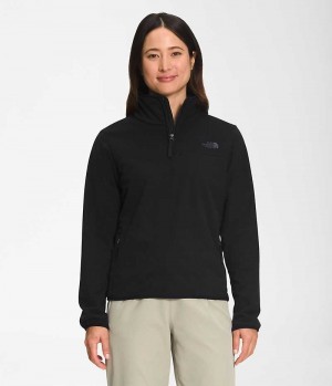 Women's The North Face Polar Osito ¼-Zip Sweatshirt Black | OTTAWA YHRBJA