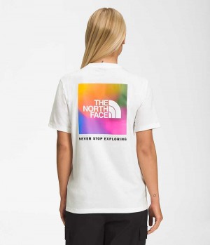 Women's The North Face Short Sleeve Box NSE T-Shirt White | TORONTO NCQRVA