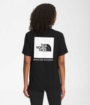 Women's The North Face Short Sleeve Box NSE T-Shirt Black | CANADA FHTYQL