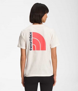 Women's The North Face Short Sleeve Brand Proud T-Shirt White | OTTAWA QHWTJI