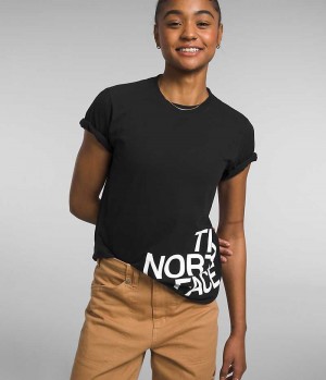 Women's The North Face Short Sleeve Brand Proud T-Shirt Black | OTTAWA EAWQHG