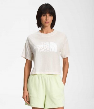 Women's The North Face Short Sleeve Half Dome Crop T-Shirt White | TORONTO HNTUZC