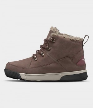 Women's The North Face Sierra Mid Lace Waterproof Winter Boots Brown | OTTAWA MQIWAS