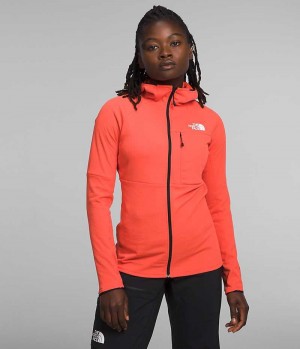 Women's The North Face Summit Series FUTUREFLEECE™ Full-Zip Hoodie Fleece Jacket Orange | OTTAWA VMPSIQ