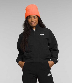 Women's The North Face Tekware™ Grid 1/4 Zip Sweatshirt Black | TORONTO IJHXTL