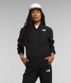 Women's The North Face Tekware™ Grid Full-Zip Fleece Jacket Black | CANADA HAXTRL