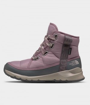 Women's The North Face ThermoBall™ Lace Up Luxe Waterproof Winter Boots Fuchsia | CANADA QUZXEH