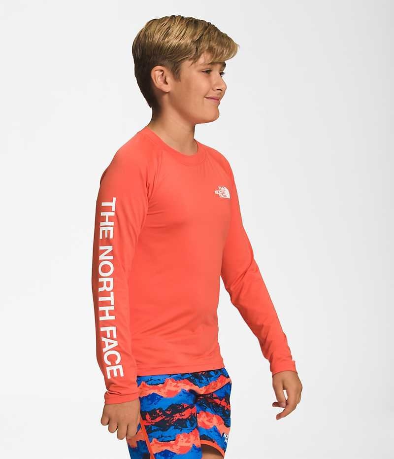 Boys' The North Face Amphibious Long Sleeve Sun T-Shirt Orange | TORONTO UOSVRF