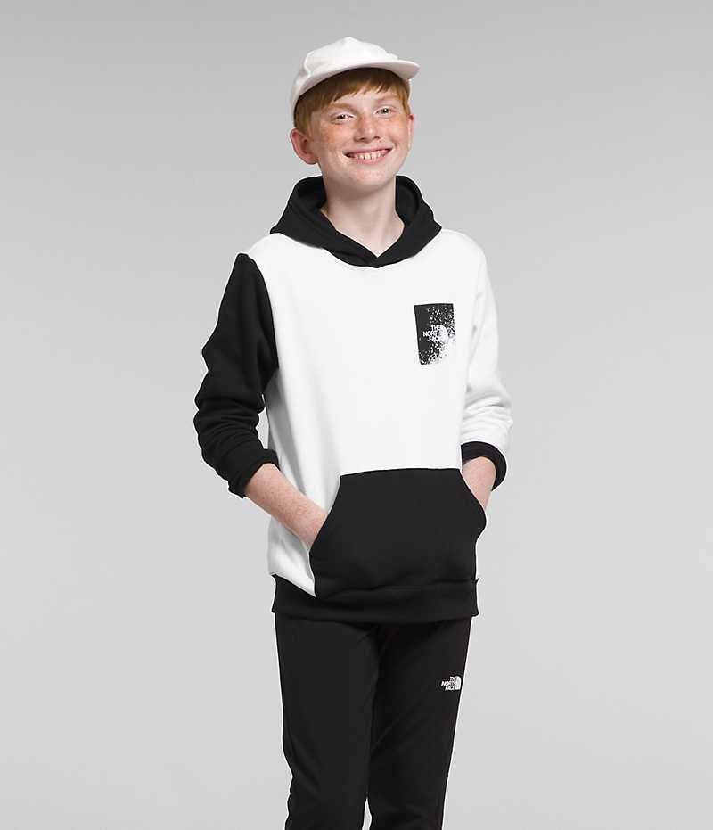 Boys' The North Face Camp Fleece Pullover Hoodie White / Black | CANADA CDSHYX