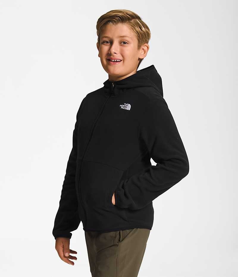 Boys' The North Face Glacier Full-Zip Hooded Fleece Jacket Black | TORONTO LWCFGI