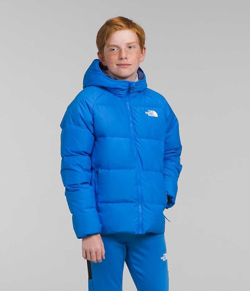 Boys\' The North Face Reversible North Hooded Down Jacket Blue | TORONTO KHEJQL