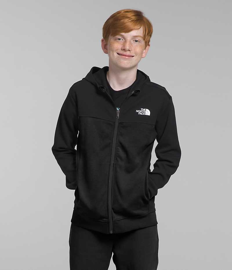 Boys\' The North Face TNF™ Tech Full-Zip Hoodie Fleece Jacket Black | OTTAWA JAPDYX