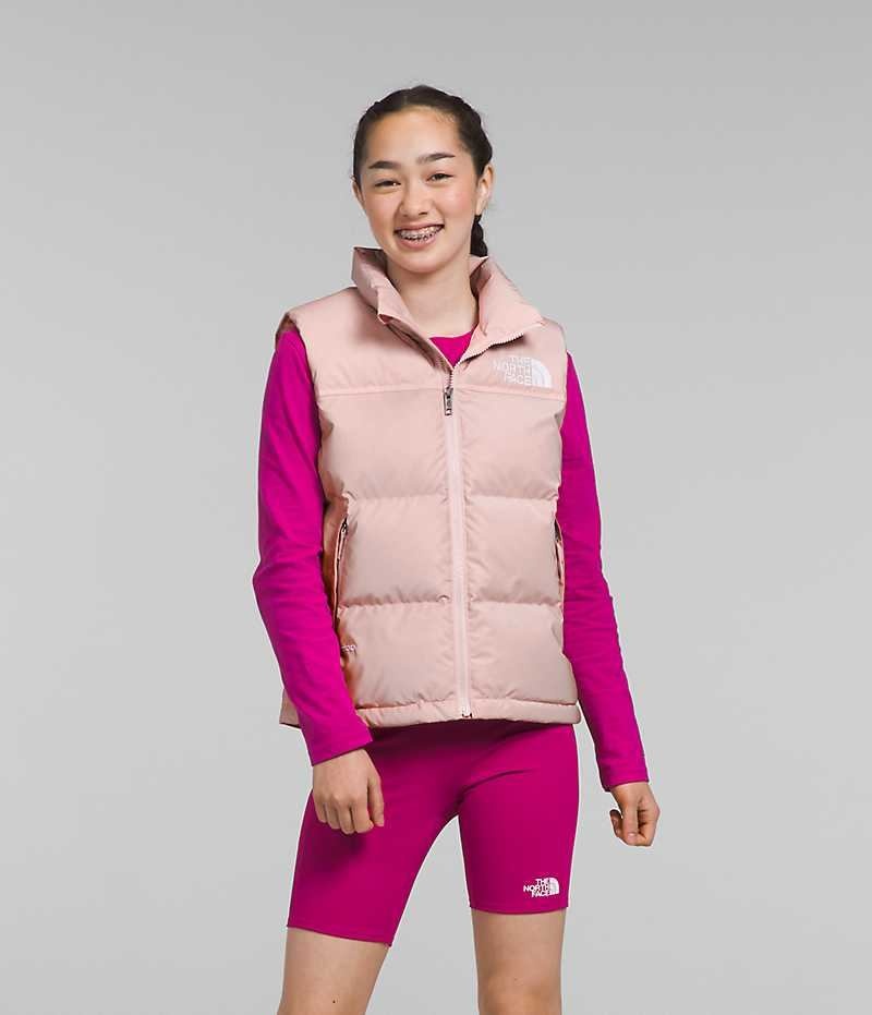 Girls\' The North Face 1996 Retro Nuptse Vest Pink | TORONTO CRYWTP