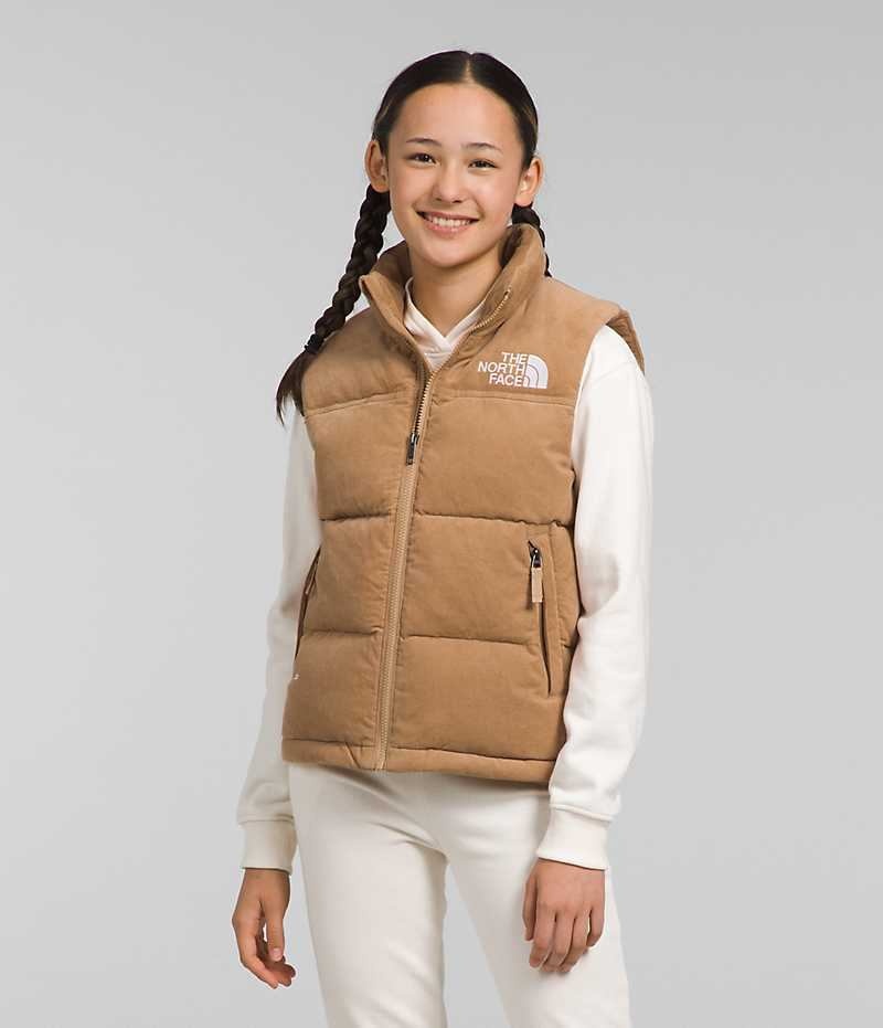 Girls\' The North Face 1996 Retro Nuptse Vest Brown | OTTAWA XLDAPY