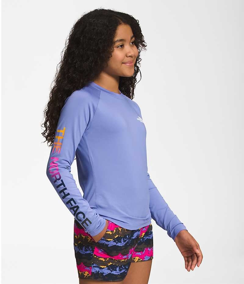 Girls' The North Face Amphibious Long Sleeve Sun T-Shirt Blue | OTTAWA HSZUAE