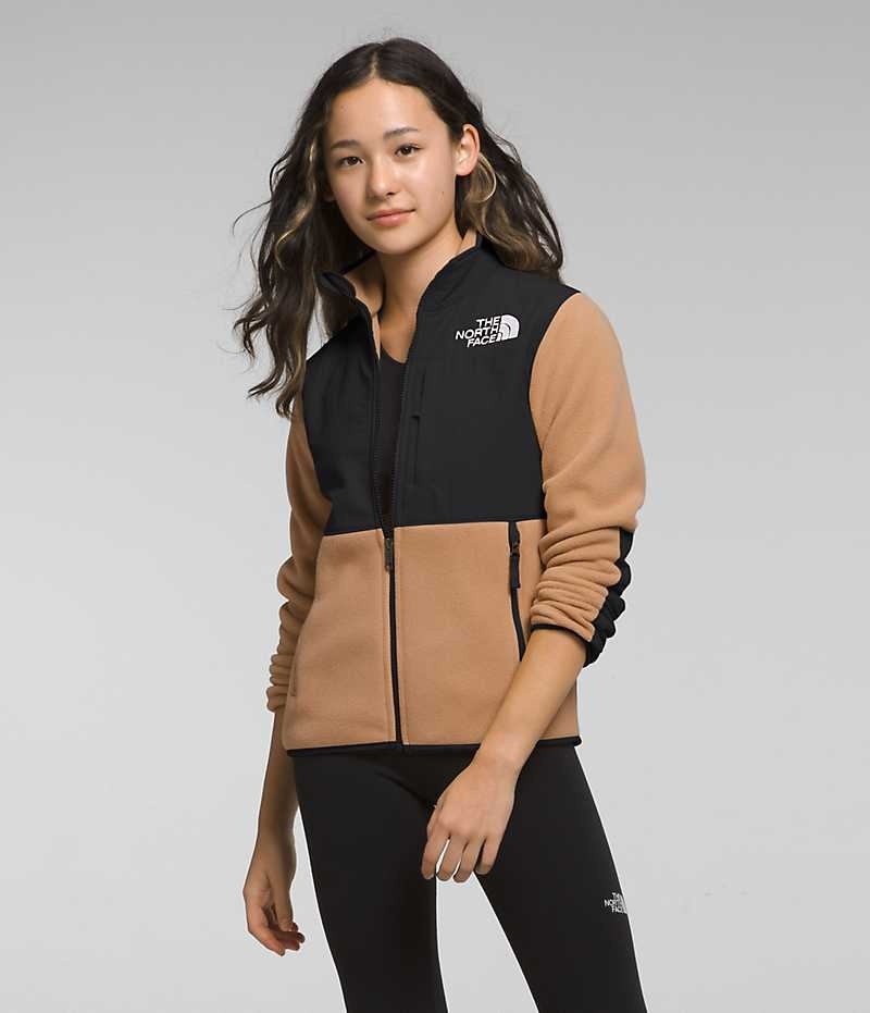 Girls\' The North Face Denali Fleece Jacket Khaki / Black | OTTAWA BQJYID