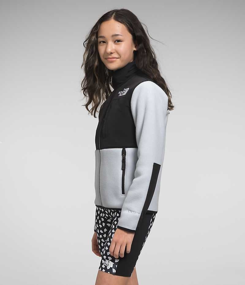 Girls' The North Face Denali Fleece Jacket Black / Grey | TORONTO CJFXBZ