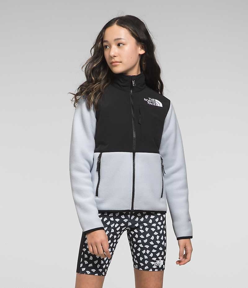 Girls\' The North Face Denali Fleece Jacket Black / Grey | TORONTO CJFXBZ