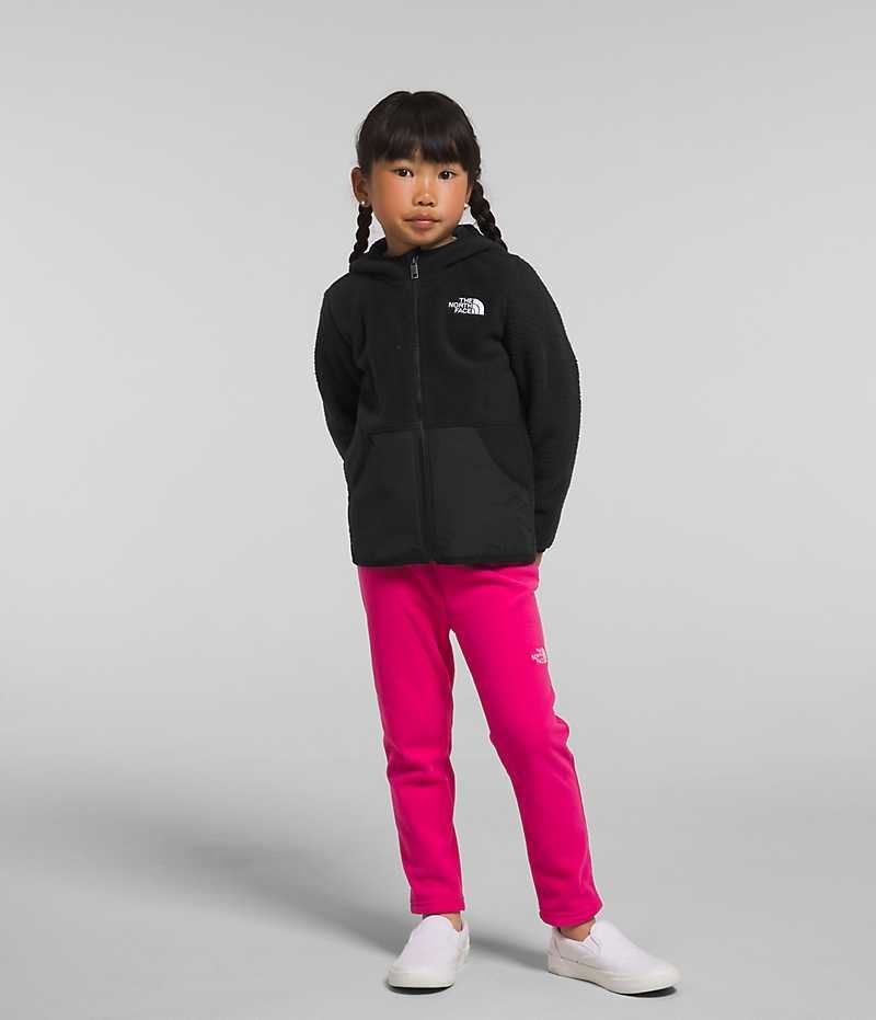 Girls\' The North Face Forrest Full-Zip Hoodie Fleece Jacket Black | OTTAWA OCEWMY