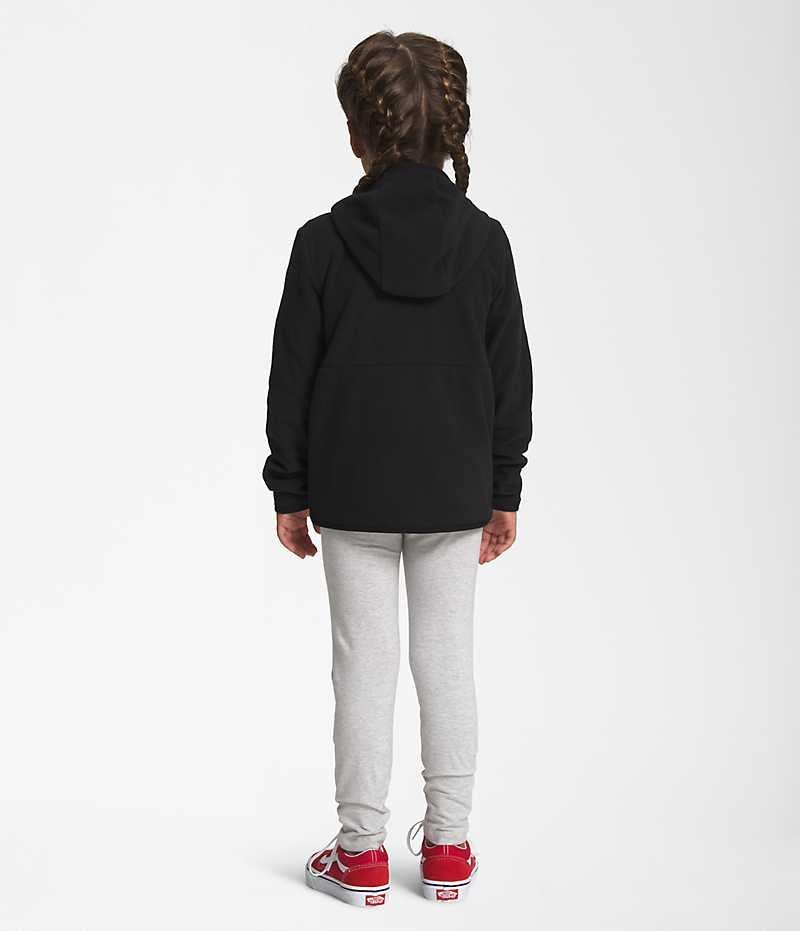 Girls' The North Face Glacier Full-Zip Hoodie Fleece Jacket Black | TORONTO XDFKAJ