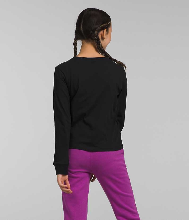 Girls' The North Face Long Sleeve Graphic T-Shirt Black | TORONTO UIGLQF