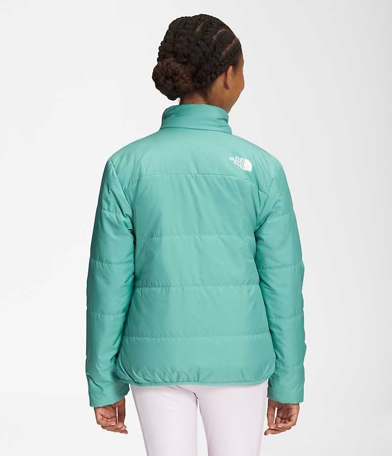 Girls' The North Face Reversible Mossbud Fleece Jacket Turquoise | OTTAWA RTBVEC